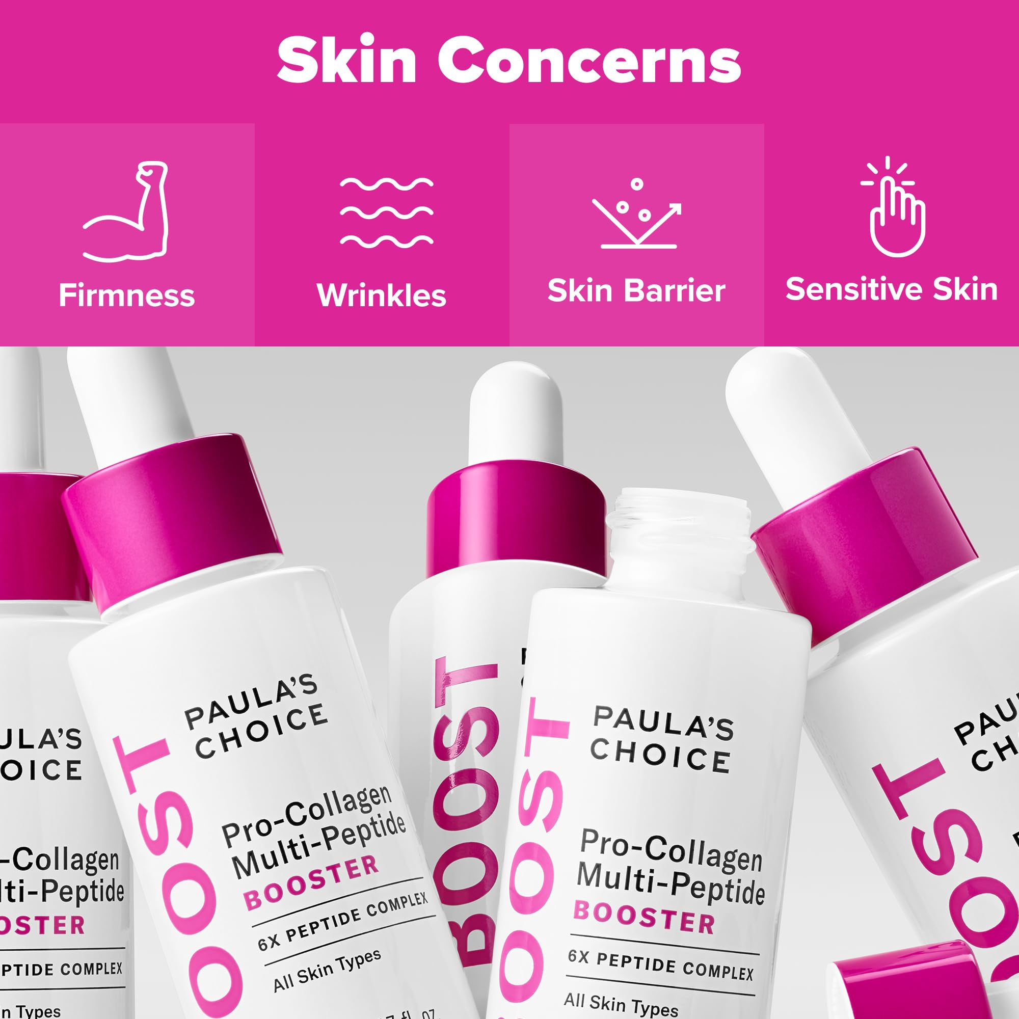 Paula's Choice Serum packaging flatlay signals premium skincare routine.