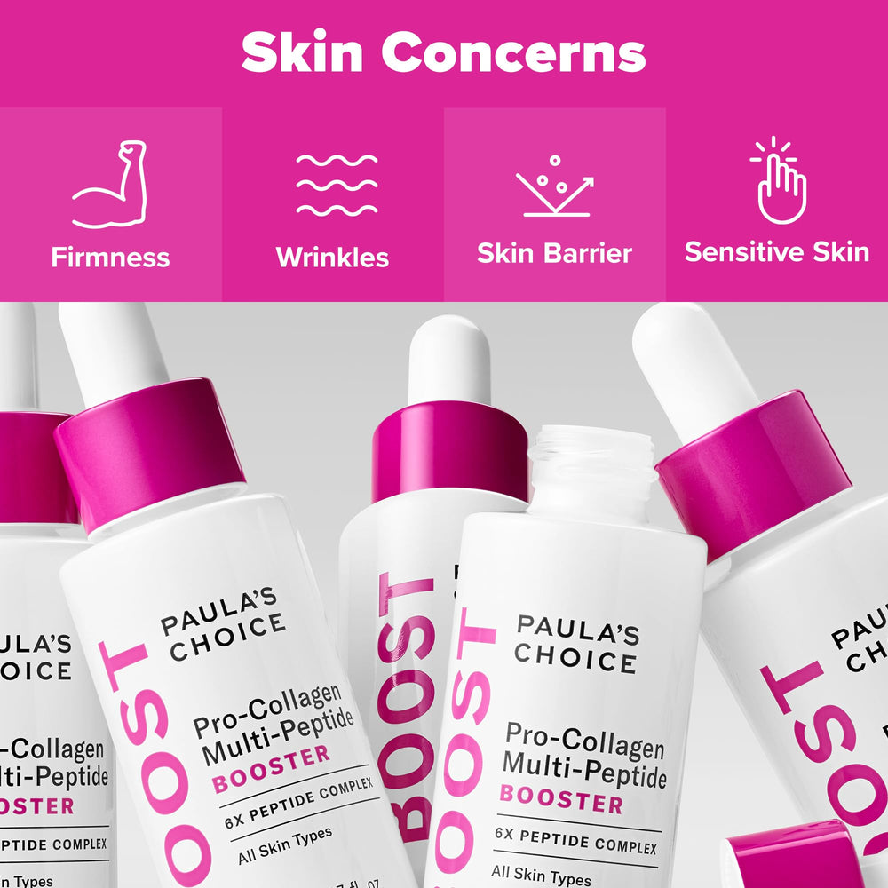 Paula's Choice Serum packaging flatlay signals premium skincare routine.