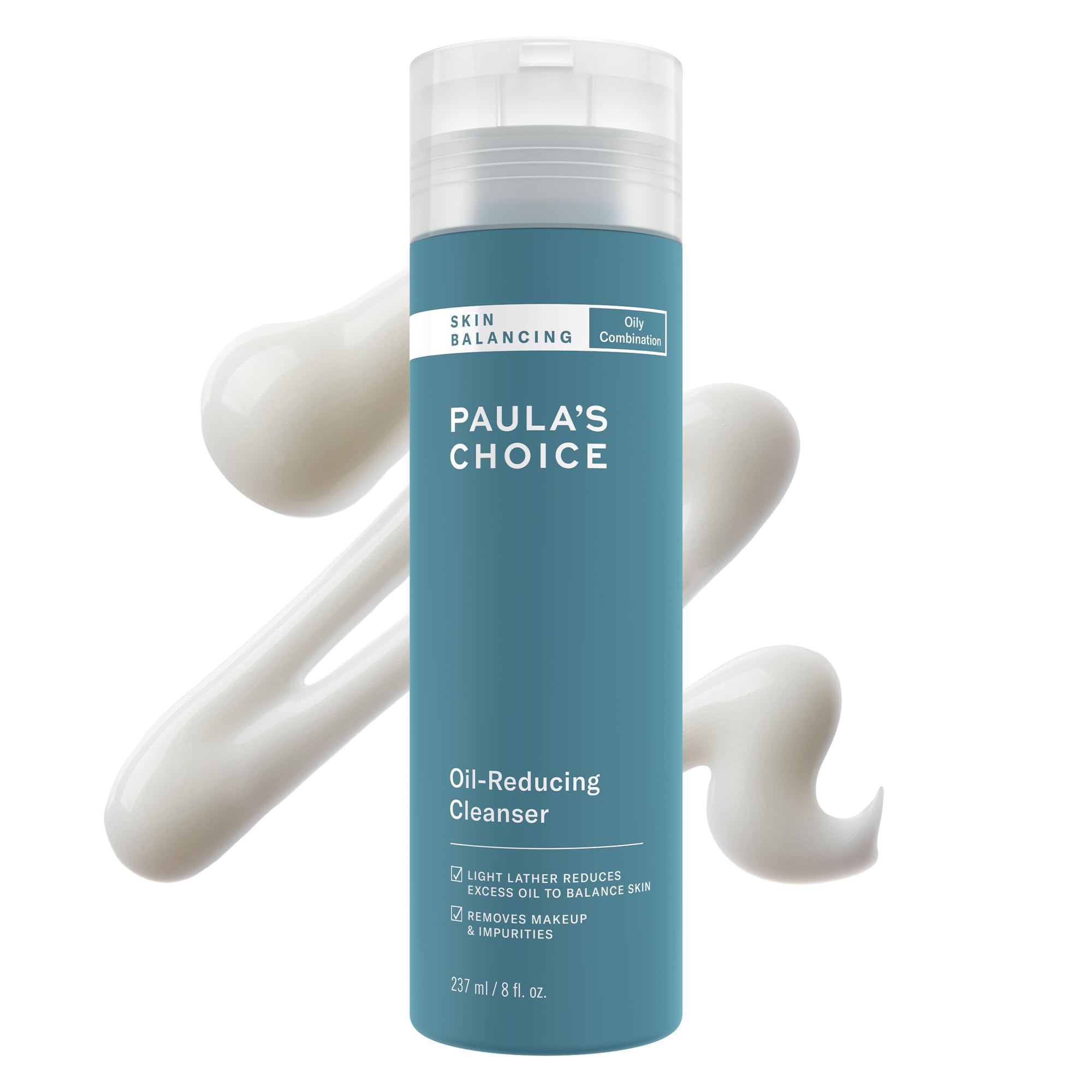 Paula's Choice SKIN BALANCING cleanser bottle closeup showing oil-control formula