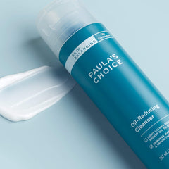 Paula's Choice Skin Balancing Cleanser foaming action demonstrates quick oil removal for oily zones.