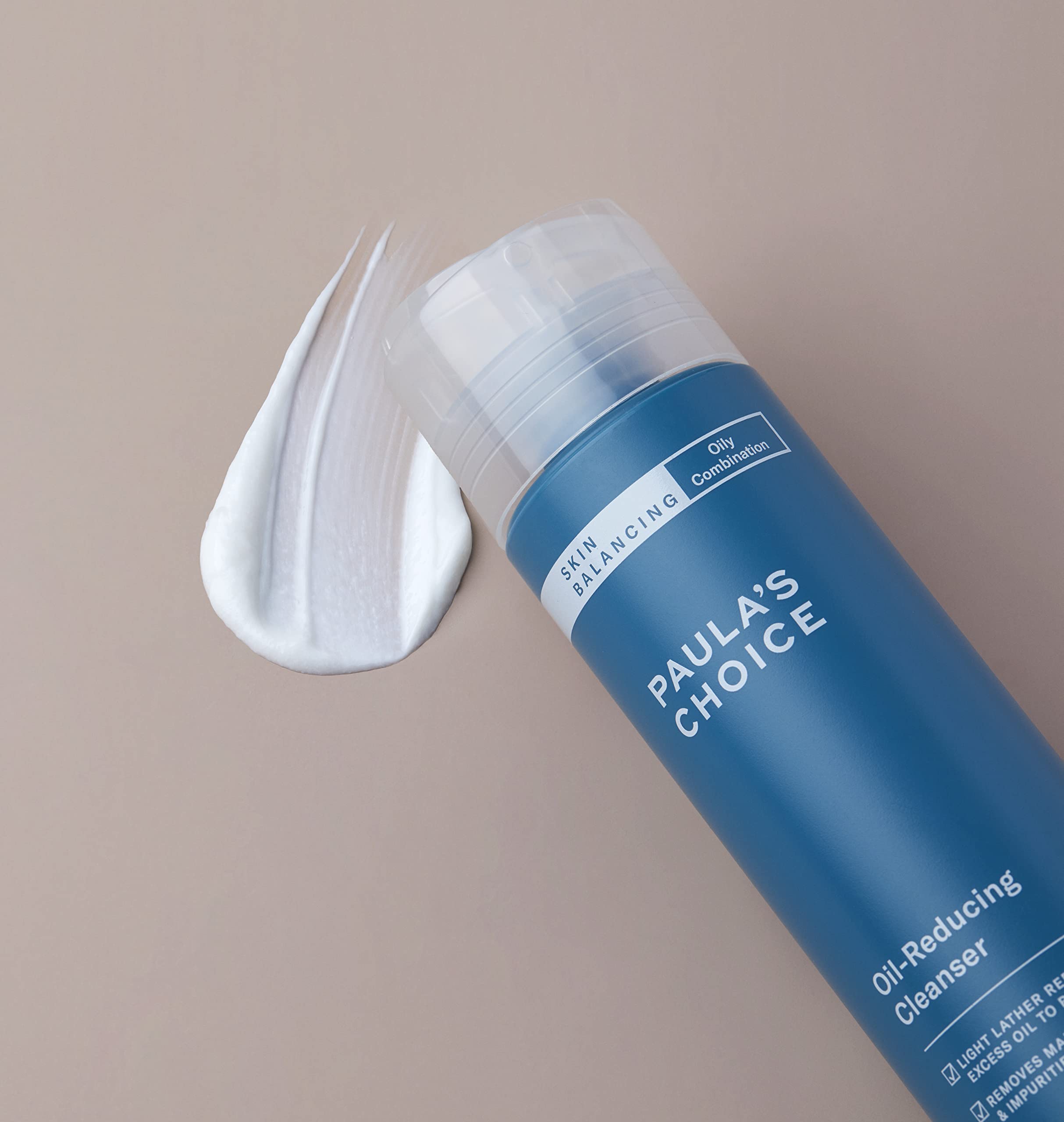 Paula's Choice fragrance-free label closeup signals gentle, fragrance-free cleansing
