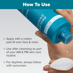 Paula's Choice Skin Balancing Tone application with cotton pad for cleansing