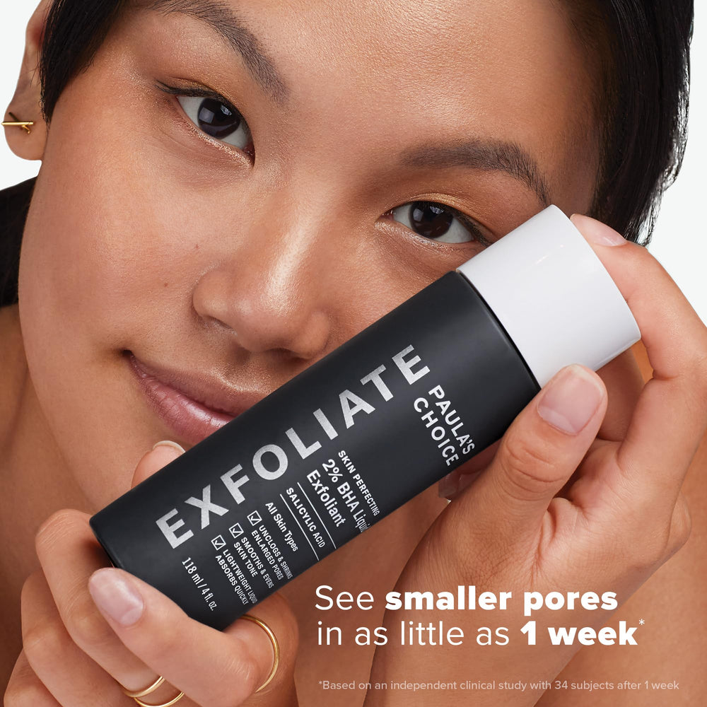 Paula's Choice nighttime routine setup featuring exfoliant