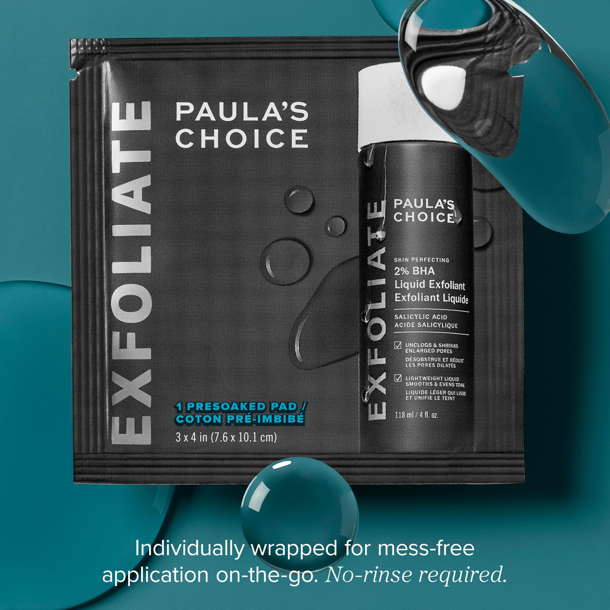 Paula's Choice Skin Perfecting 2% BHA pad wrapped in towel suggests soft cleansing ritual.