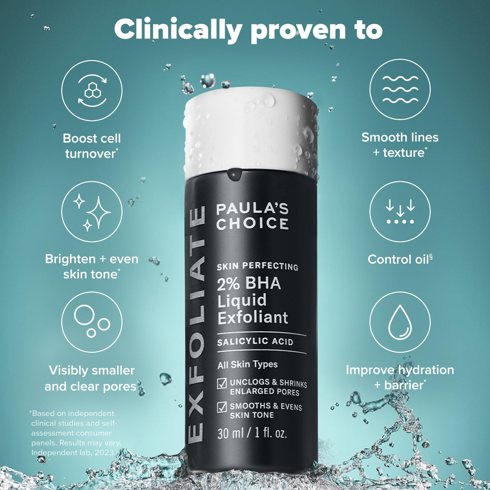 Paula's Choice Skin Perfecting 2% BHA improves texture and reduces fine lines.