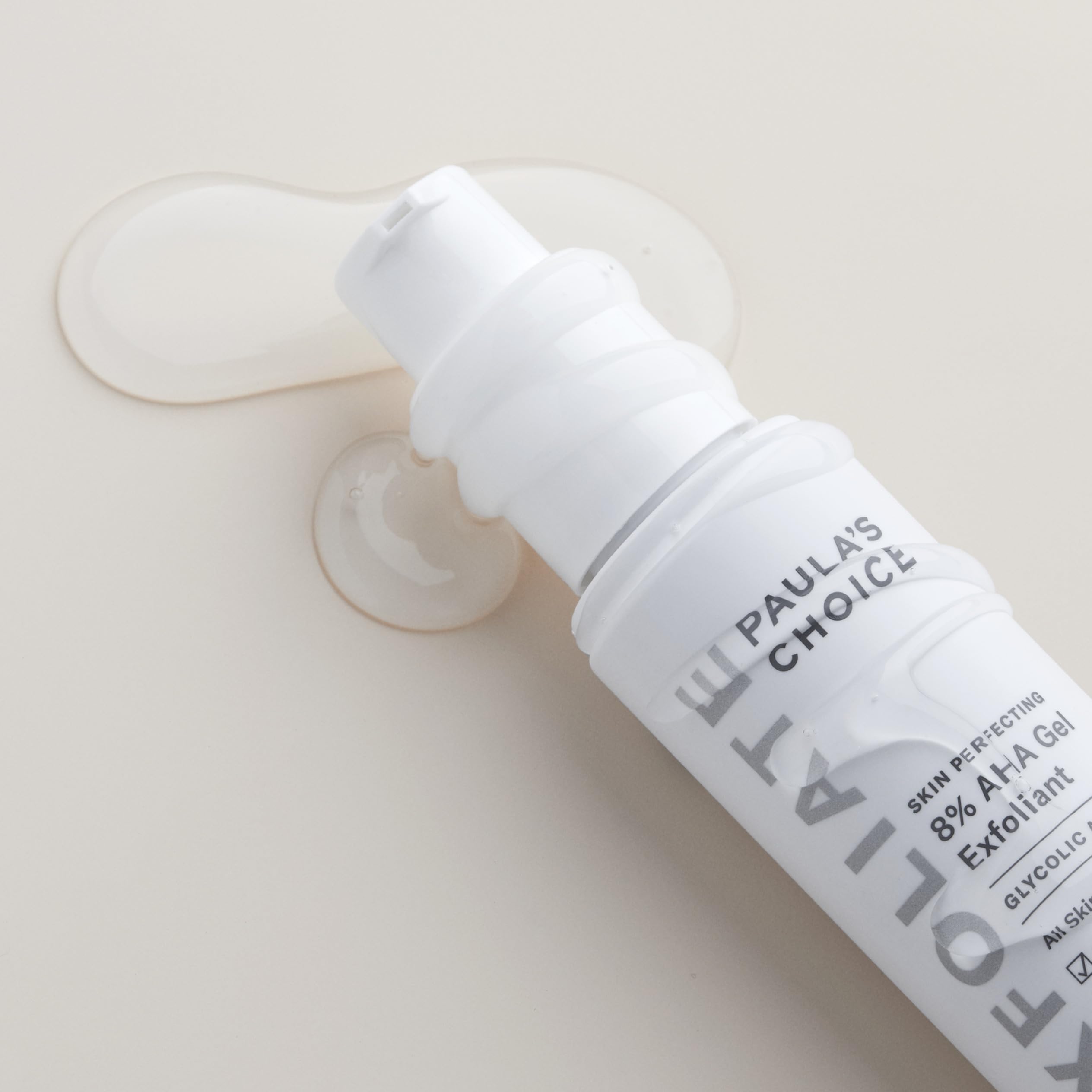 Paula's Choice SKIN PERFECTING 8% AHA Gel Exfoliant, fragrance-free formula.