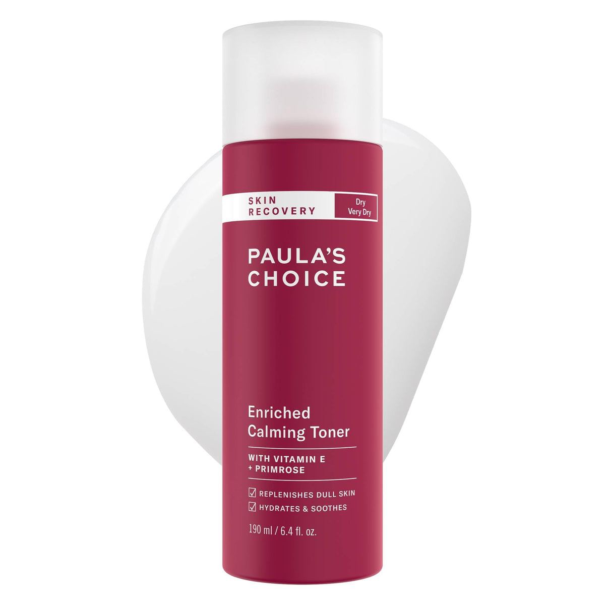 Paula's Choice Skin Recovery Calming Toner bottle showing hydrating, soothing donor for dry skin