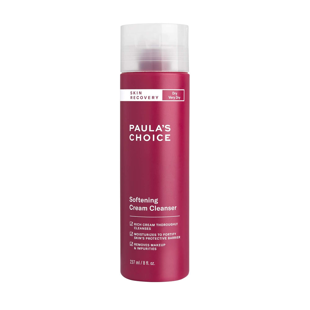 Paula's Choice Skin Recovery Cream Cleanser 8oz bottle—gentle cleansing for sensitive, dry skin.