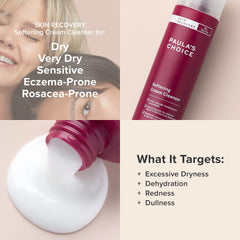 Rinsing water view with Paula's Choice Skin Recovery Cream Cleanser for smooth skin.