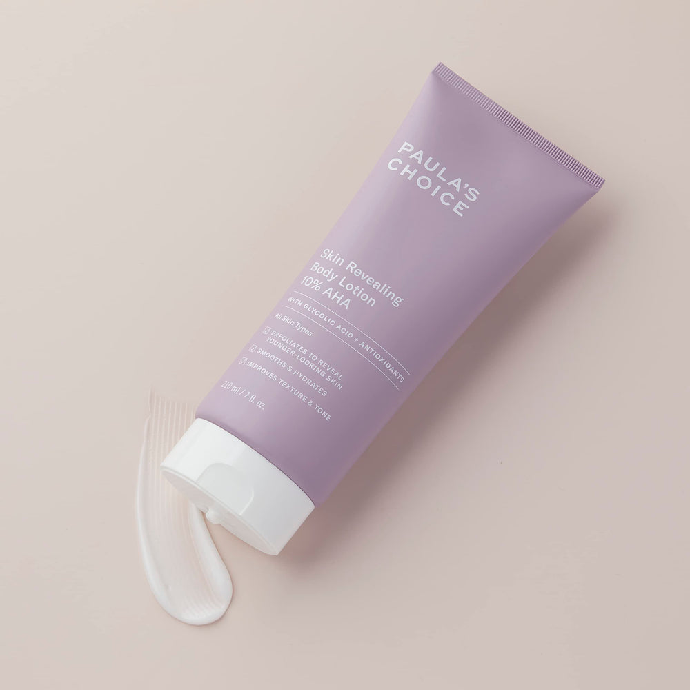 Paula's Choice Skin Revealing Body Lotion applied to arm for smoother, even-looking skin