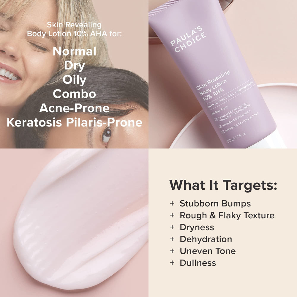 Paula's Choice Skin Revealing Body Lotion texture—creamy hydration for KP-prone skin