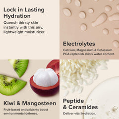 Daily routine image highlights a dewy, plump look with Paula's Choice moisturizer