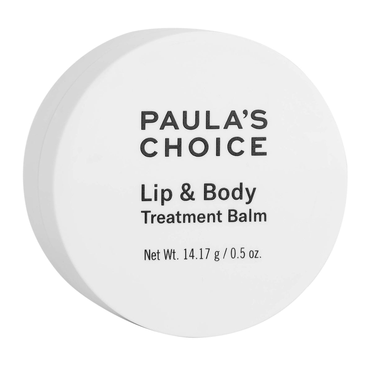Paula's Choice lip & body balm packaging, compact 0.5 oz for on-the-go hydration.