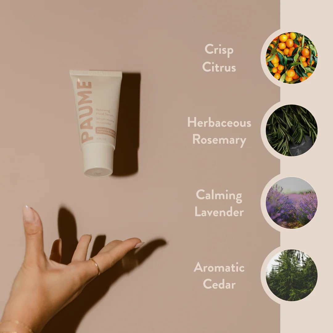PAUME Renewing Hand Serum signature scent enhances daily hand care ritual.