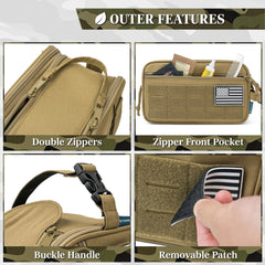 PAVILIA bag front zip pocket and wet-dry divider for organization on trips.