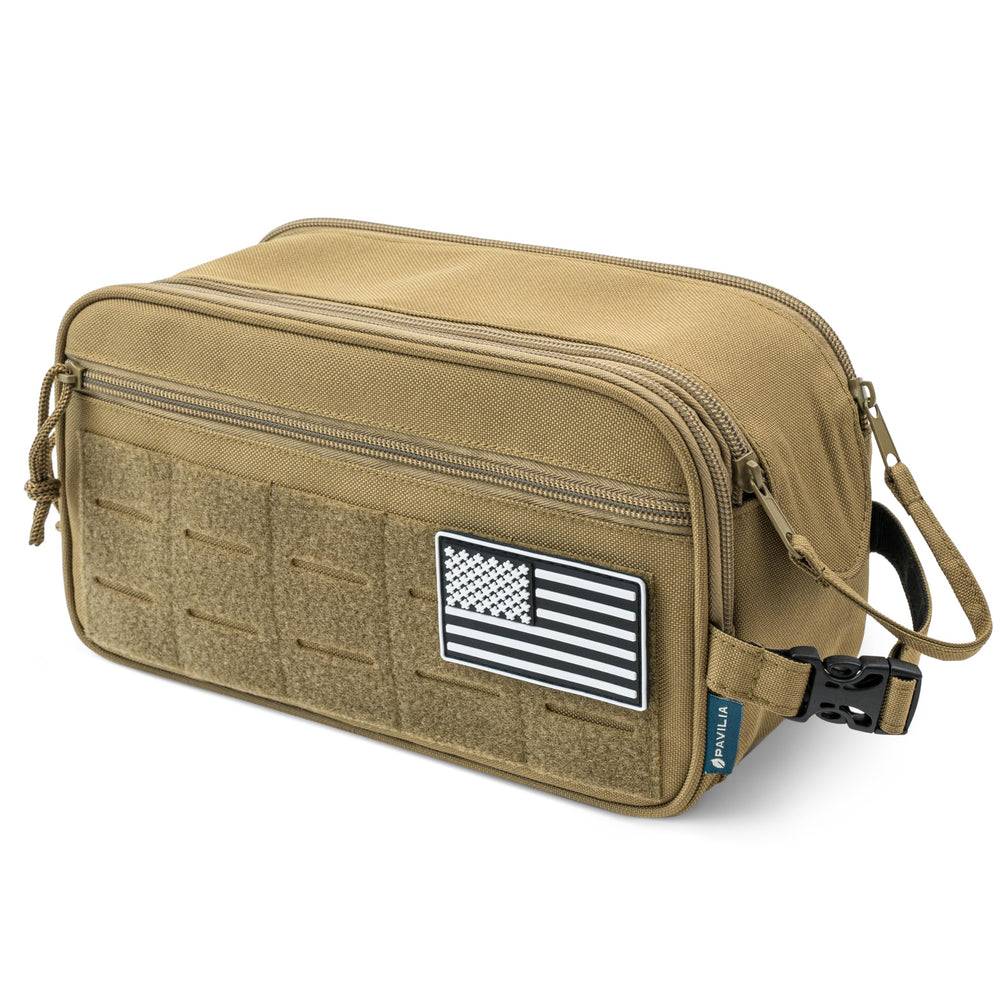 PAVILIA tan-colored design blends with outdoor gear and daily routines.