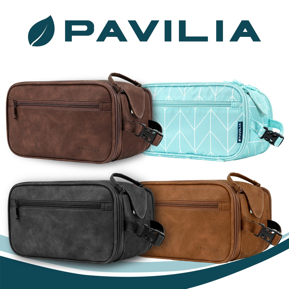 PAVILIA Toiletry Bag easy-to-clean surface simplifies post-trip maintenance