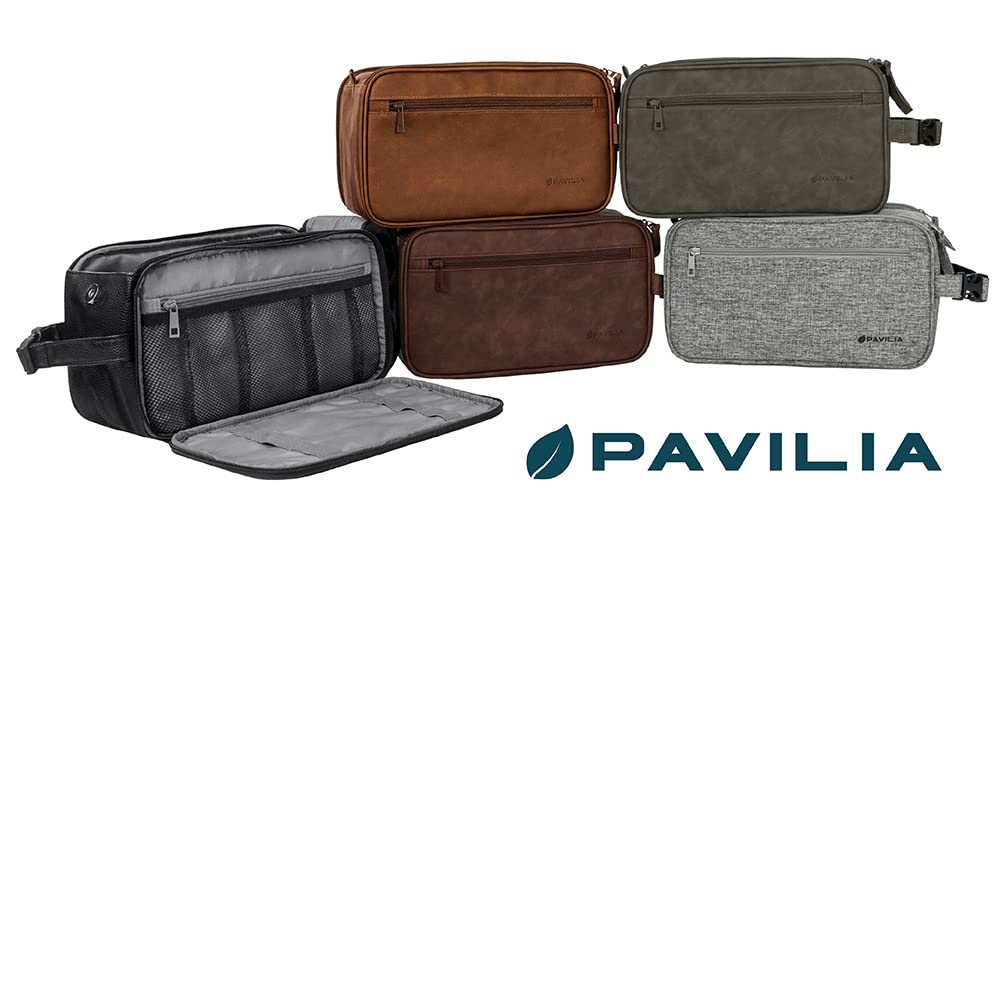 PAVILIA Toiletry Bag easy-clean pack for travel and home use.