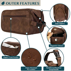 PAVILIA large-opening design provides quick access to shaving kits and toiletries on trips.