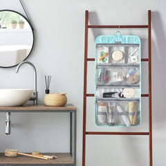 PAVILIA travel kit large organizer opened to reveal compartments.