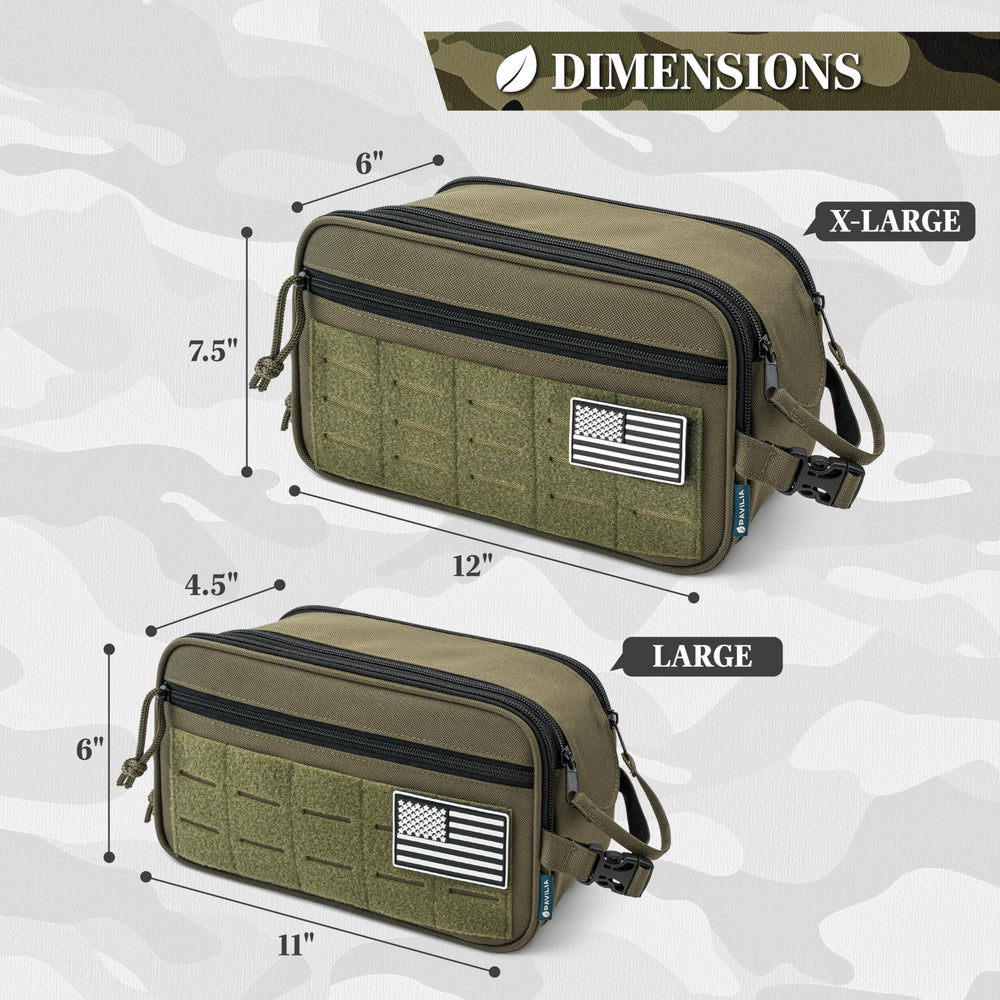 PAVILIA Olive water-resistant fabric protects contents during travel.