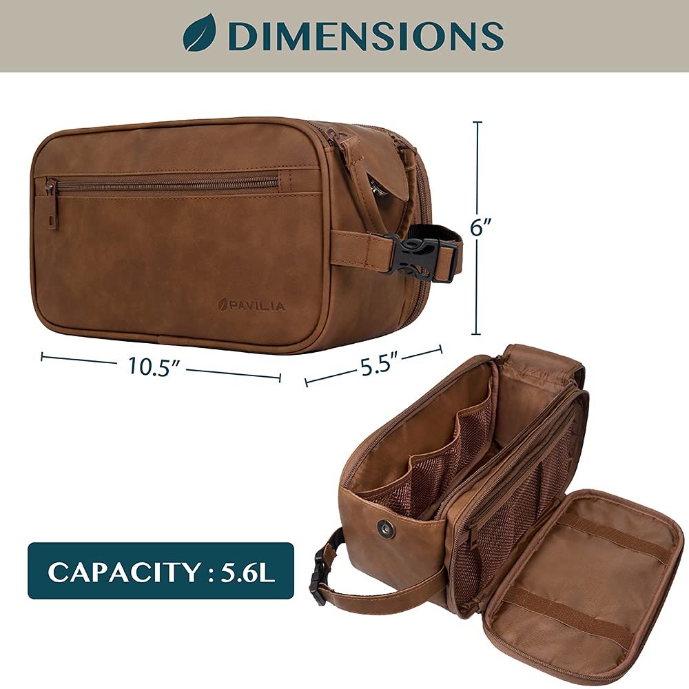 PAVILIA Toiletry Bag open main compartment, quick access to grooming essentials