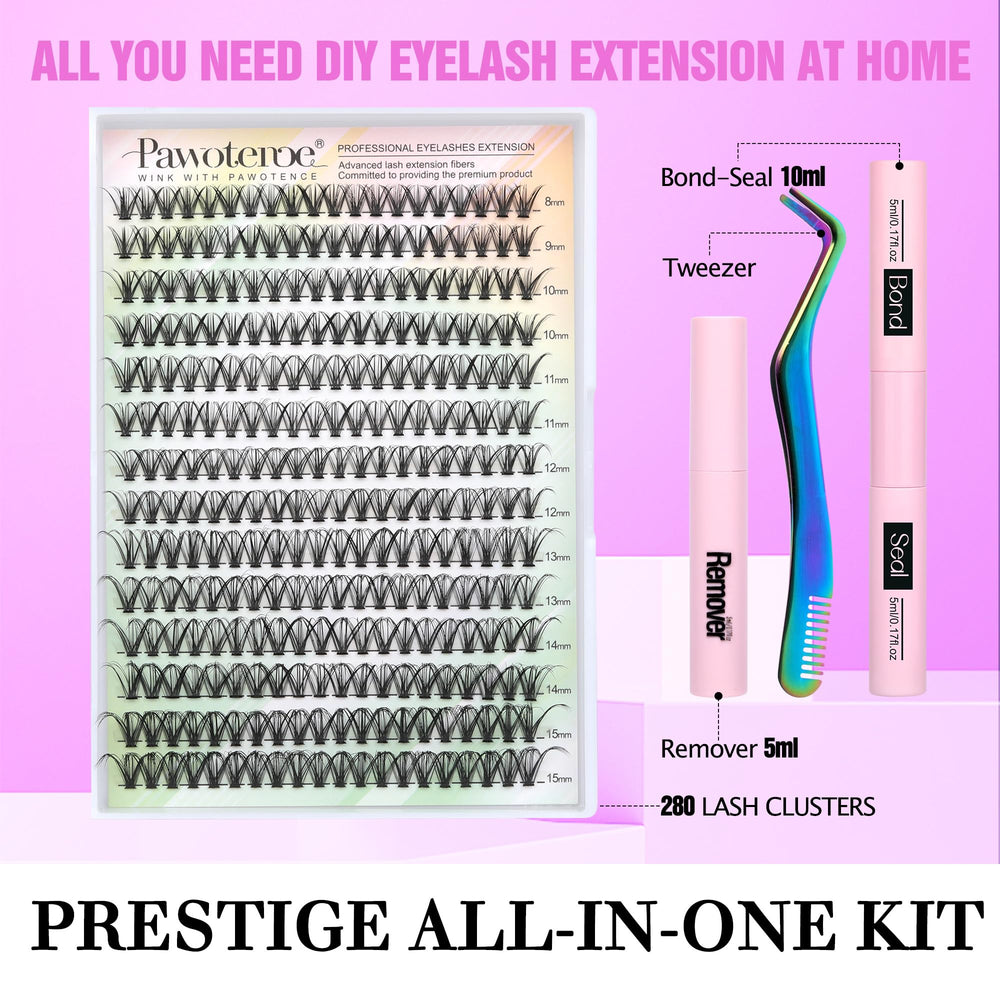 Pawotence 30D cluster lashes 9-16mm offer customizable fullness for different looks.