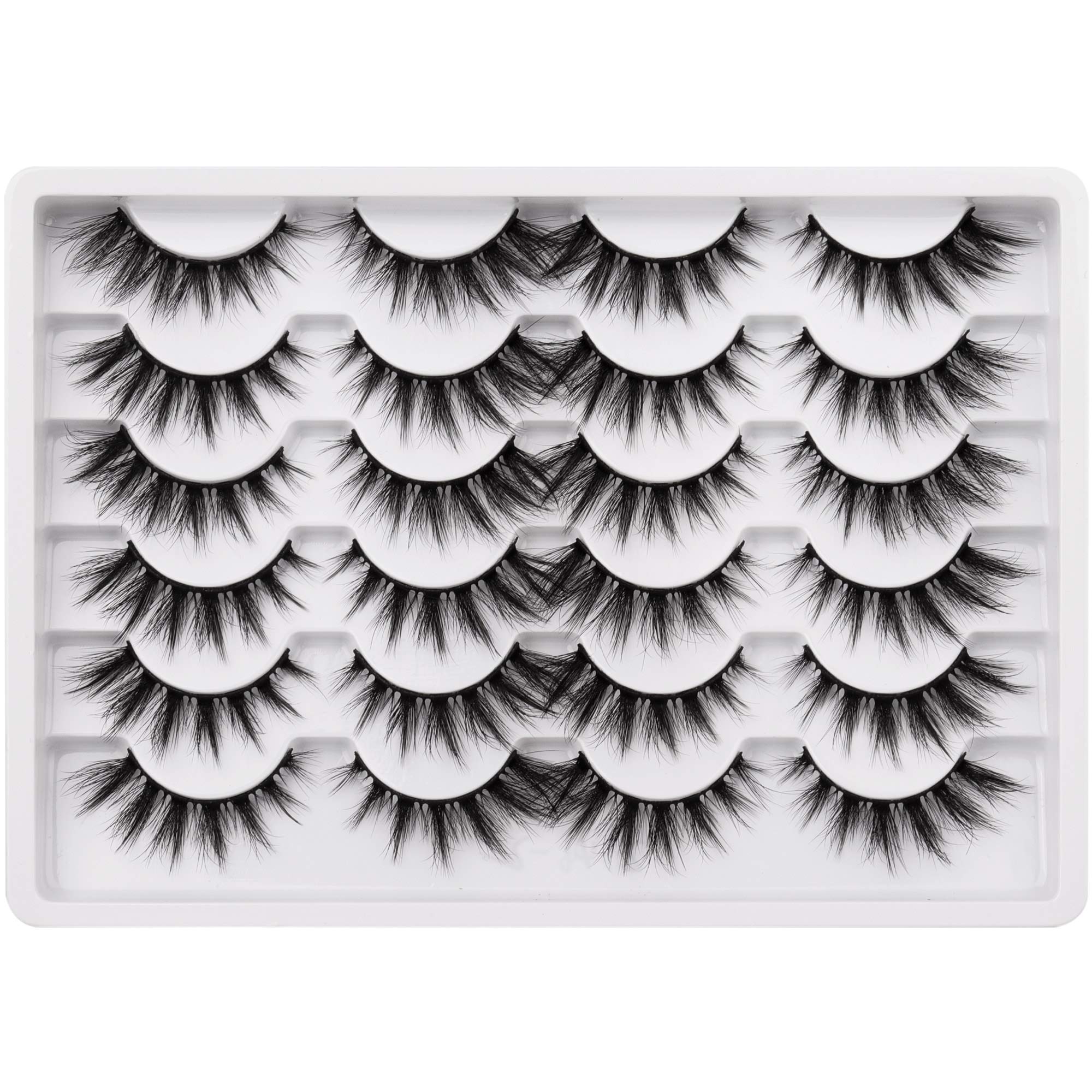 Pawotence 18mm cat eye lashes deliver a dramatic wispy 3D look for everyday wear.