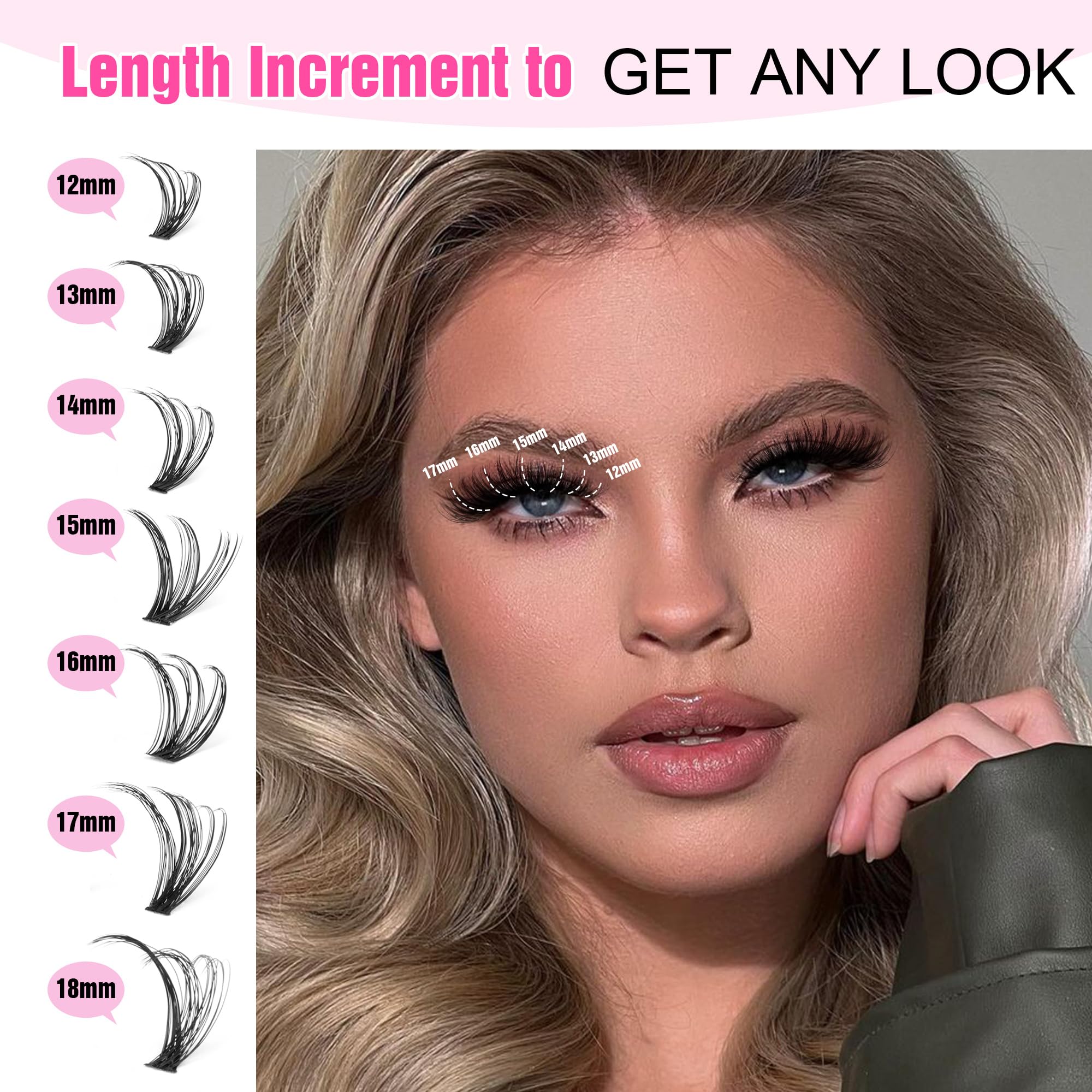 Pawotence cluster-lashes-40d-12-18mm offering versatile lengths for customizable looks.