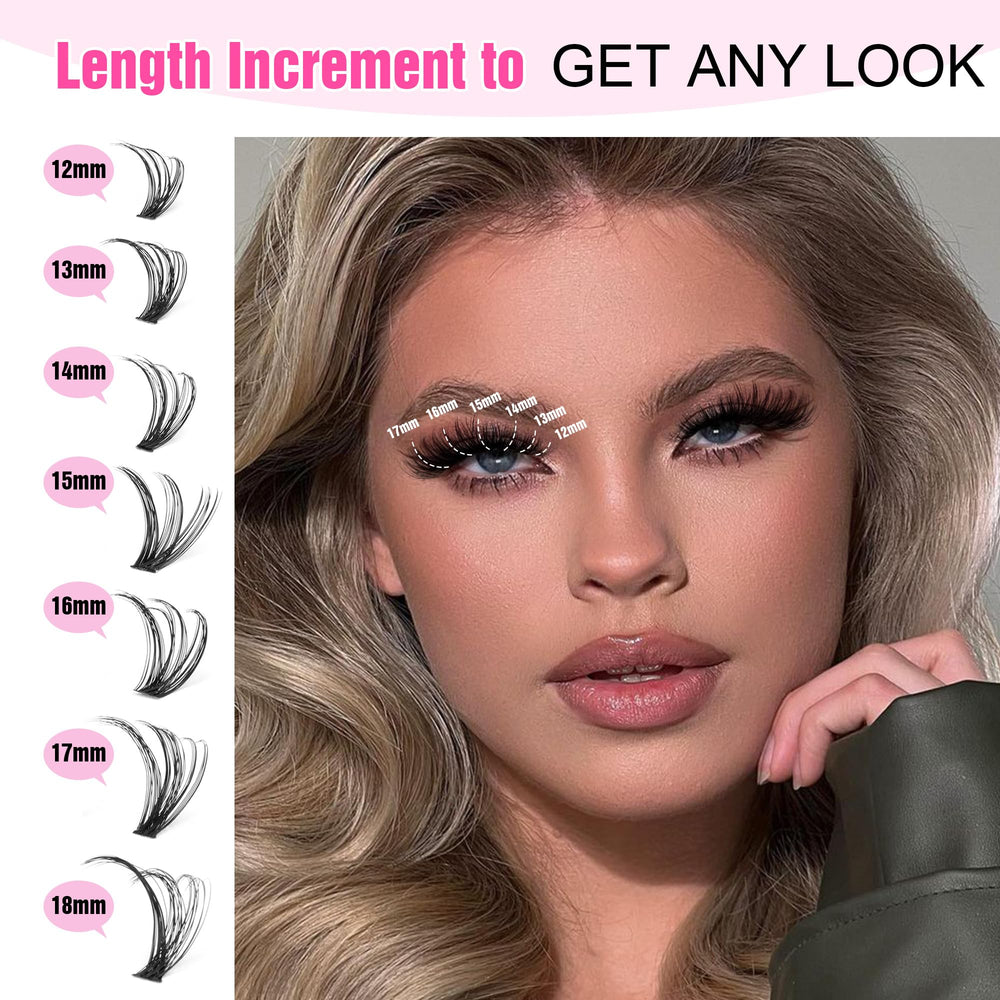 Pawotence cluster-lashes-40d-12-18mm offering versatile lengths for customizable looks.