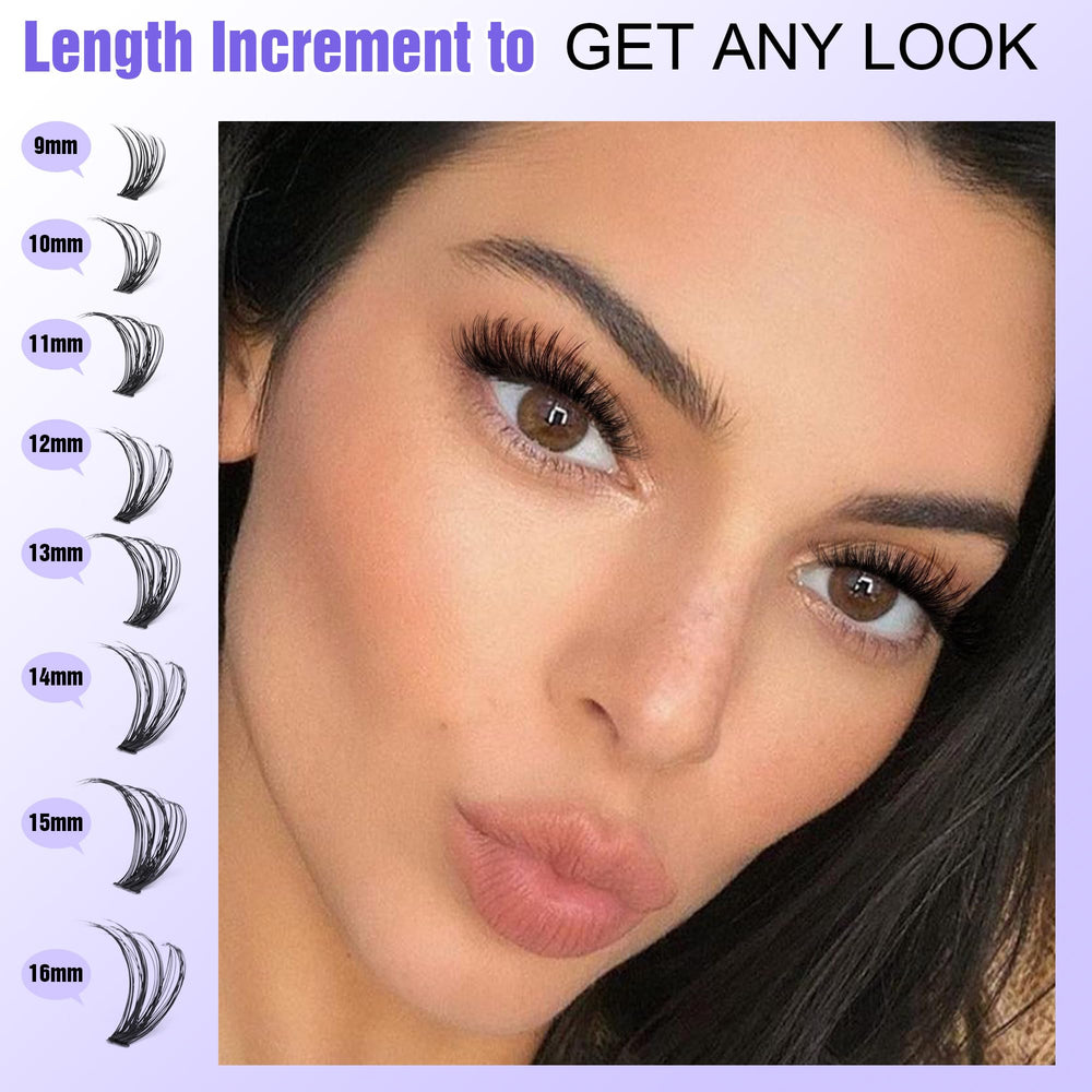 Pawotence cluster lashes lengths 9-16mm create versatile looks