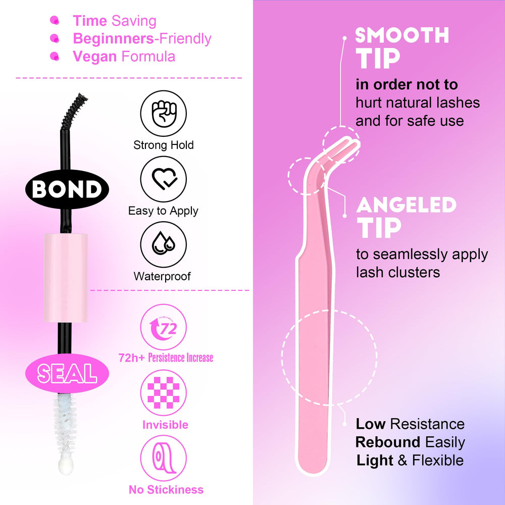 Pawotence different-length cluster lashes allow customizable looks for any occasion