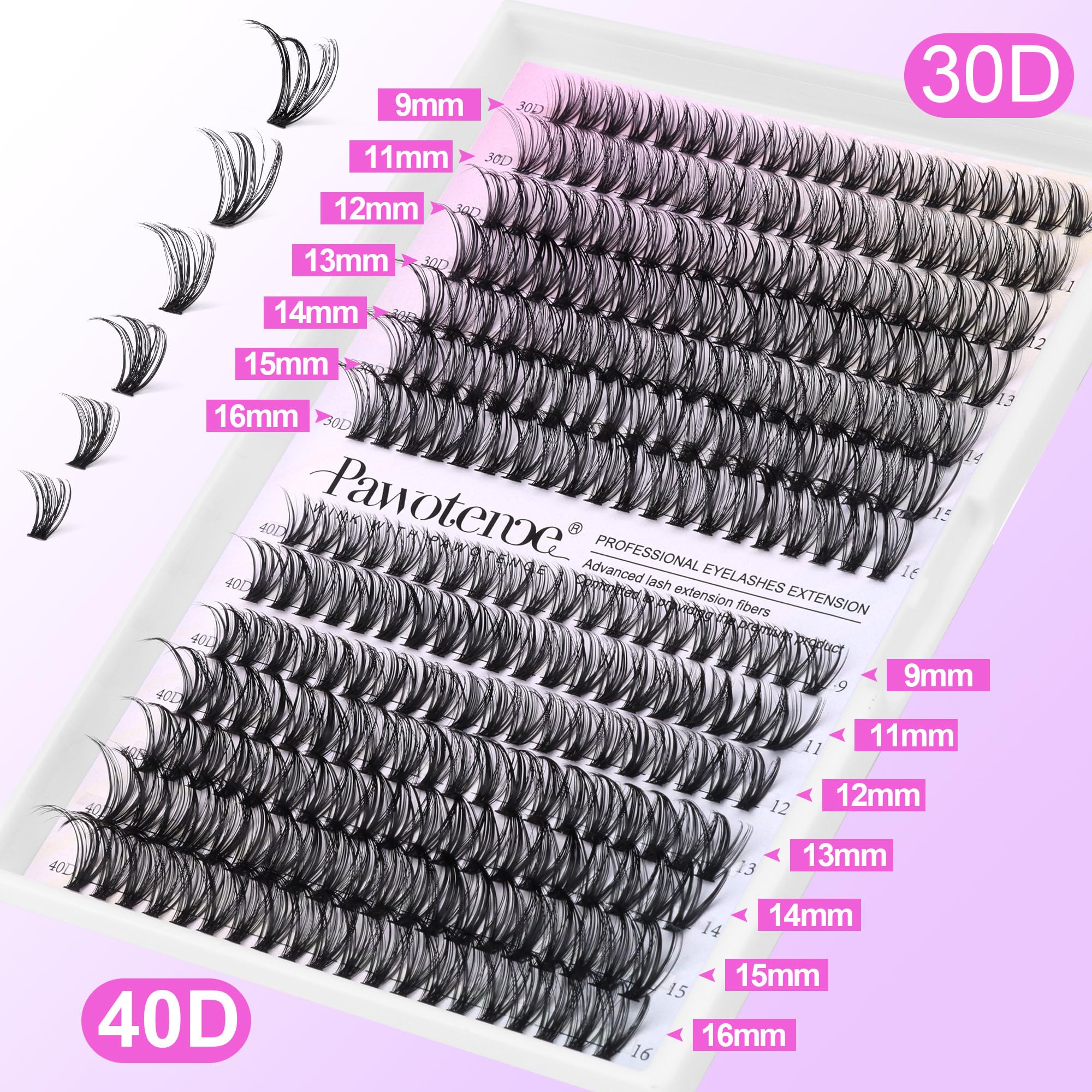 Pawotence diy-lash-style variations close-up showing customizable looks for events