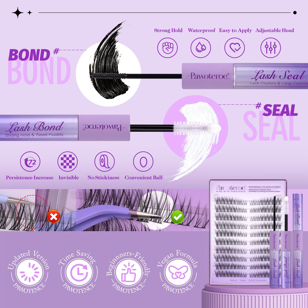 Pawotence lash-applicator-tweezers aiding precise at-home application.
