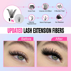 Pawotence lash-applicator-tweezers enabling precise, clean cluster placement.