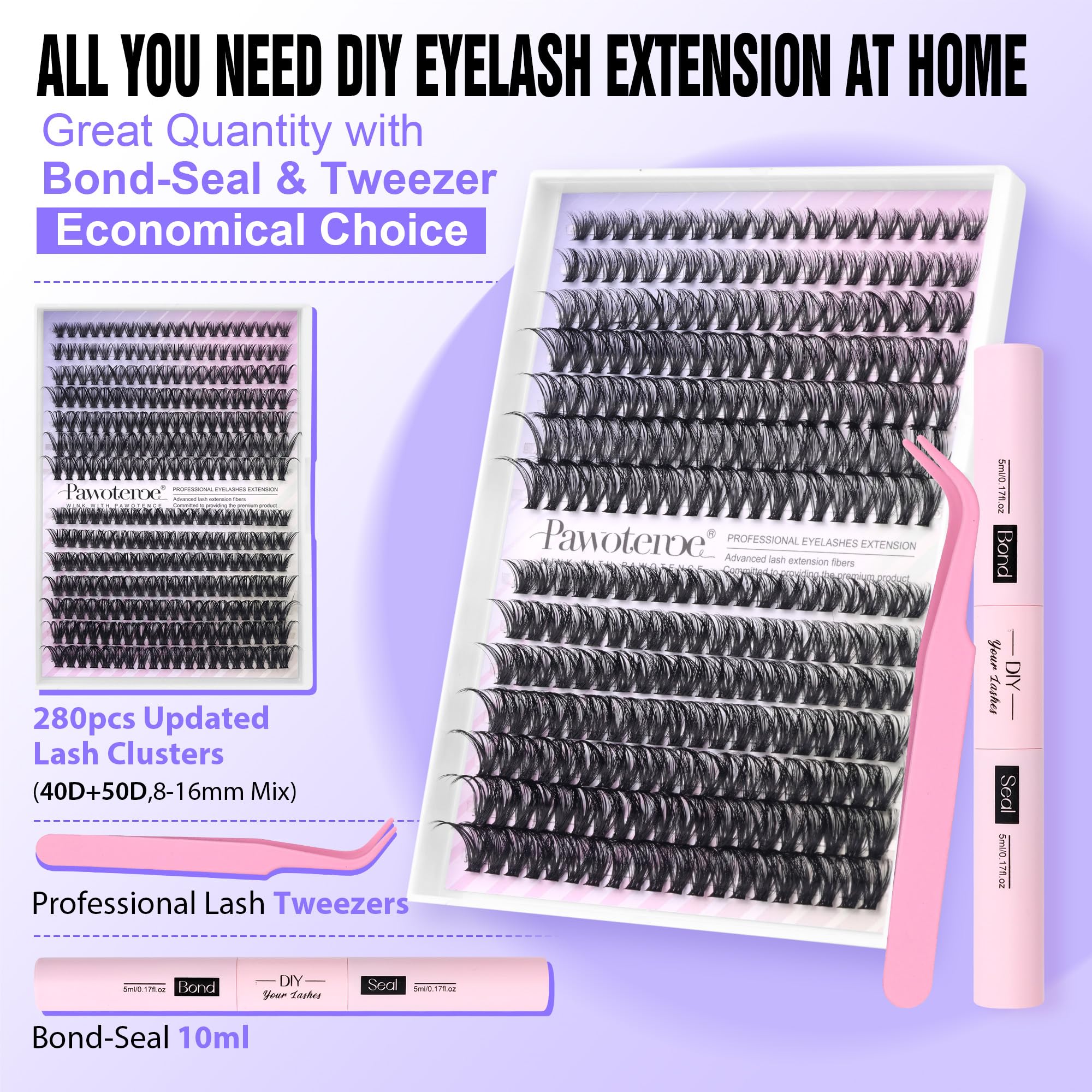 Pawotence lash bond and seal bottle ready for secure lash wear