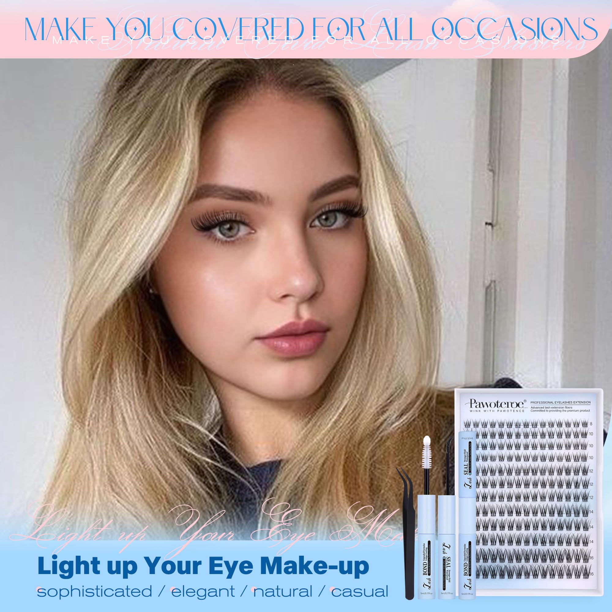 Pawotence natural-look-lashes-closeup highlights soft, fuller appearance
