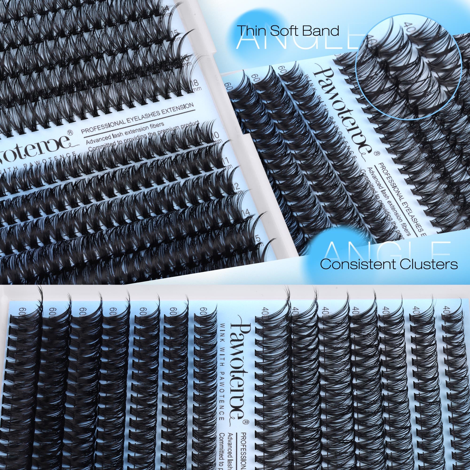 Pawotence soft, durable fiber cluster lashes for natural fullness