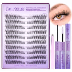 Pawotence Wispy Lash Clusters 180pcs for a natural cat-eye look at home.