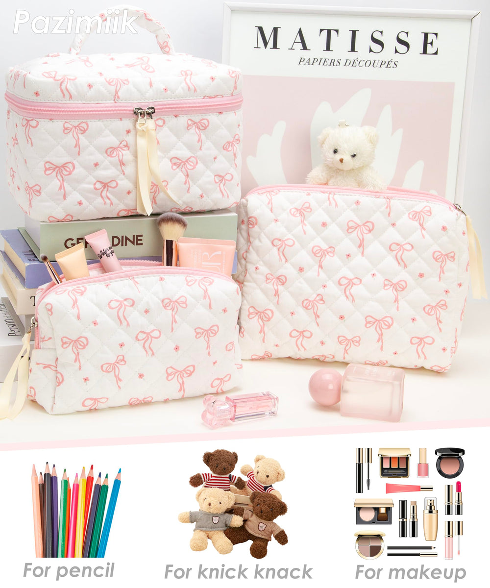 PAZIMIIK travel-ready makeup bag set is compact and lightweight for on-the-go use.