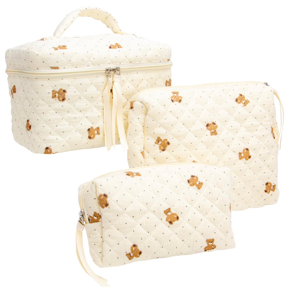 PAZIMIIK large quilted makeup bag for elegant travel organization