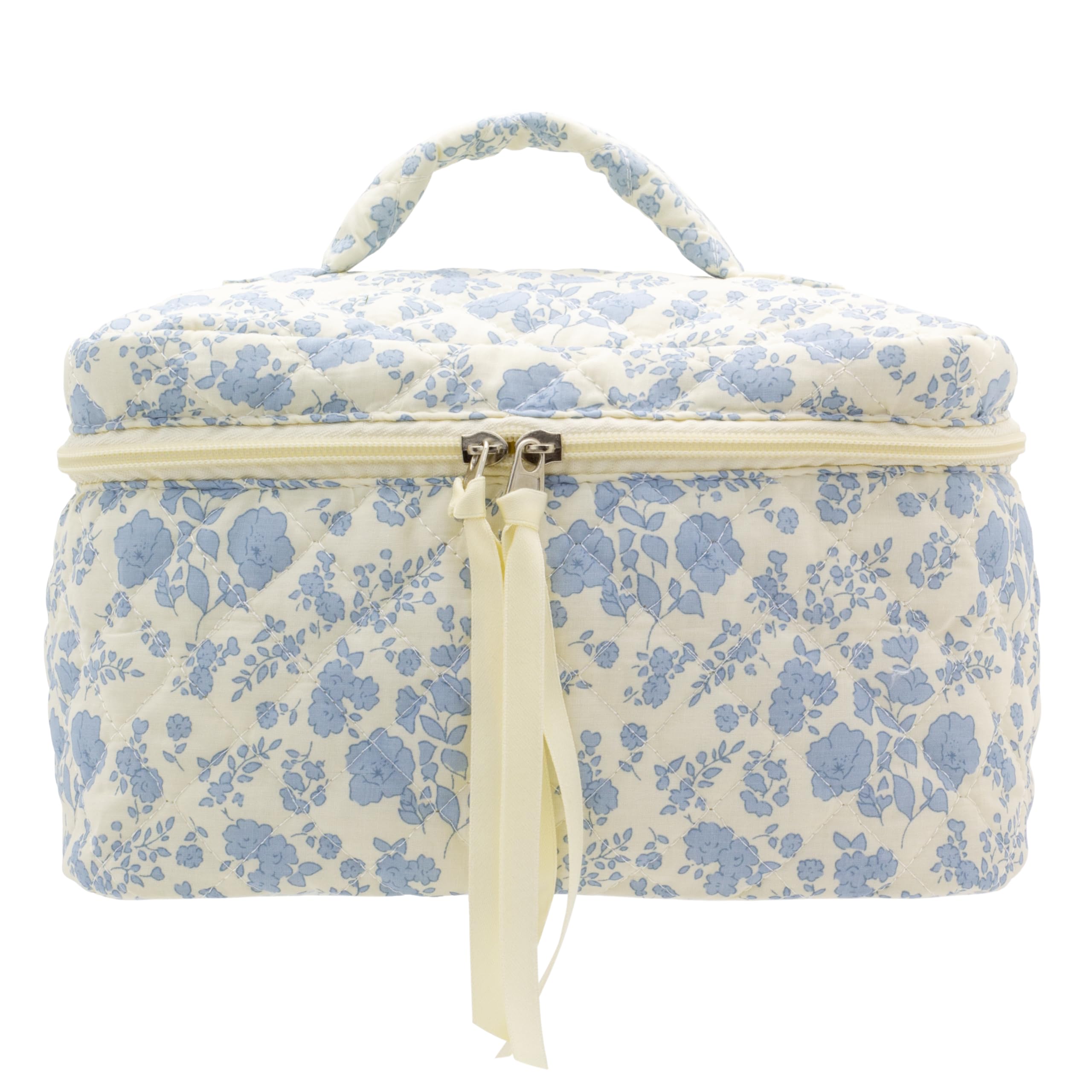 PAZIMIIK cotton makeup bag exterior-quilted for premium daily organization