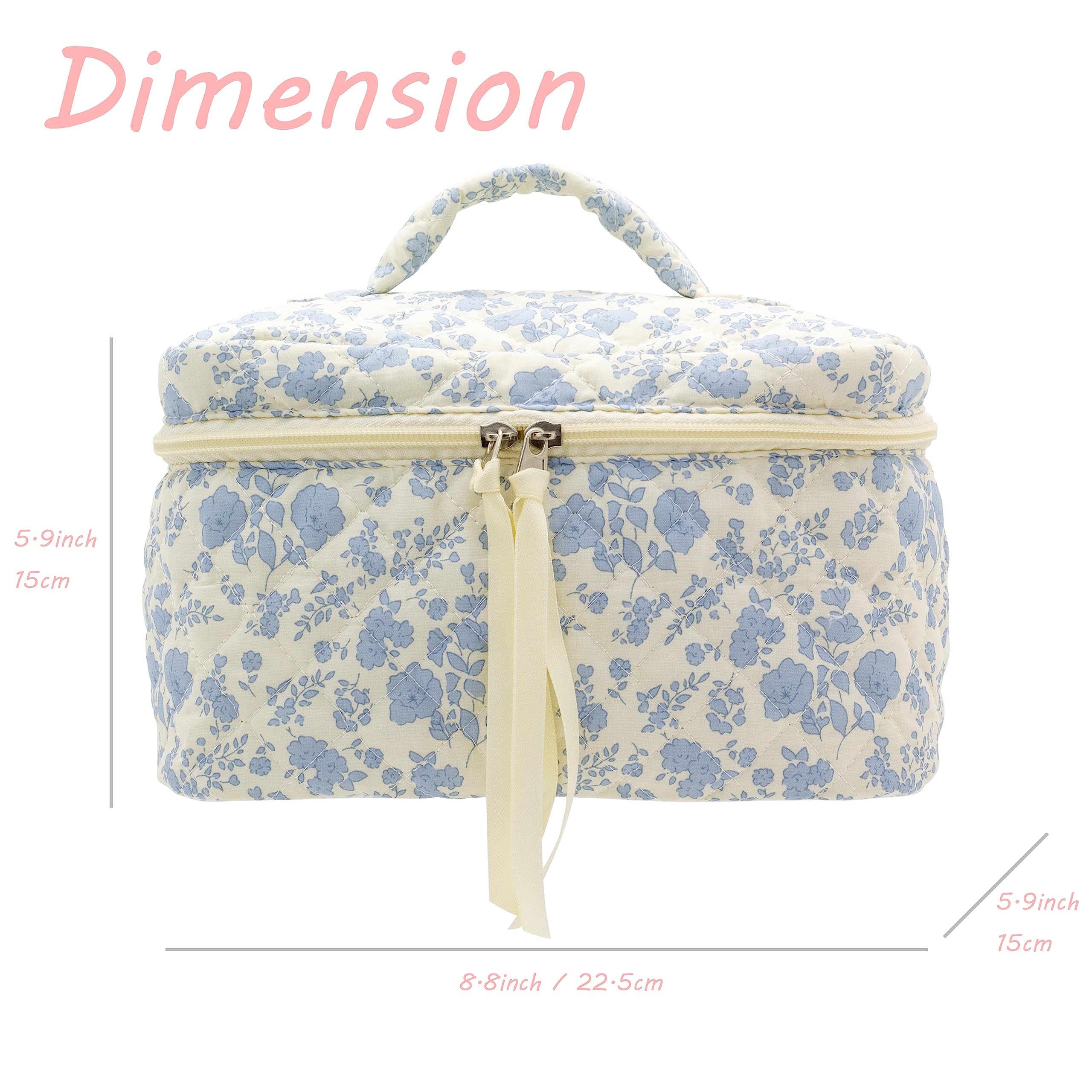 PAZIMIIK cotton makeup bag mesh pocket for brushes and small items easy access
