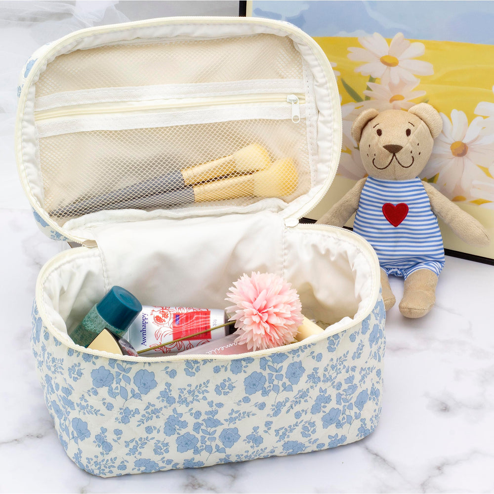 PAZIMIIK cotton makeup bag spacious main compartment for makeup and accessories