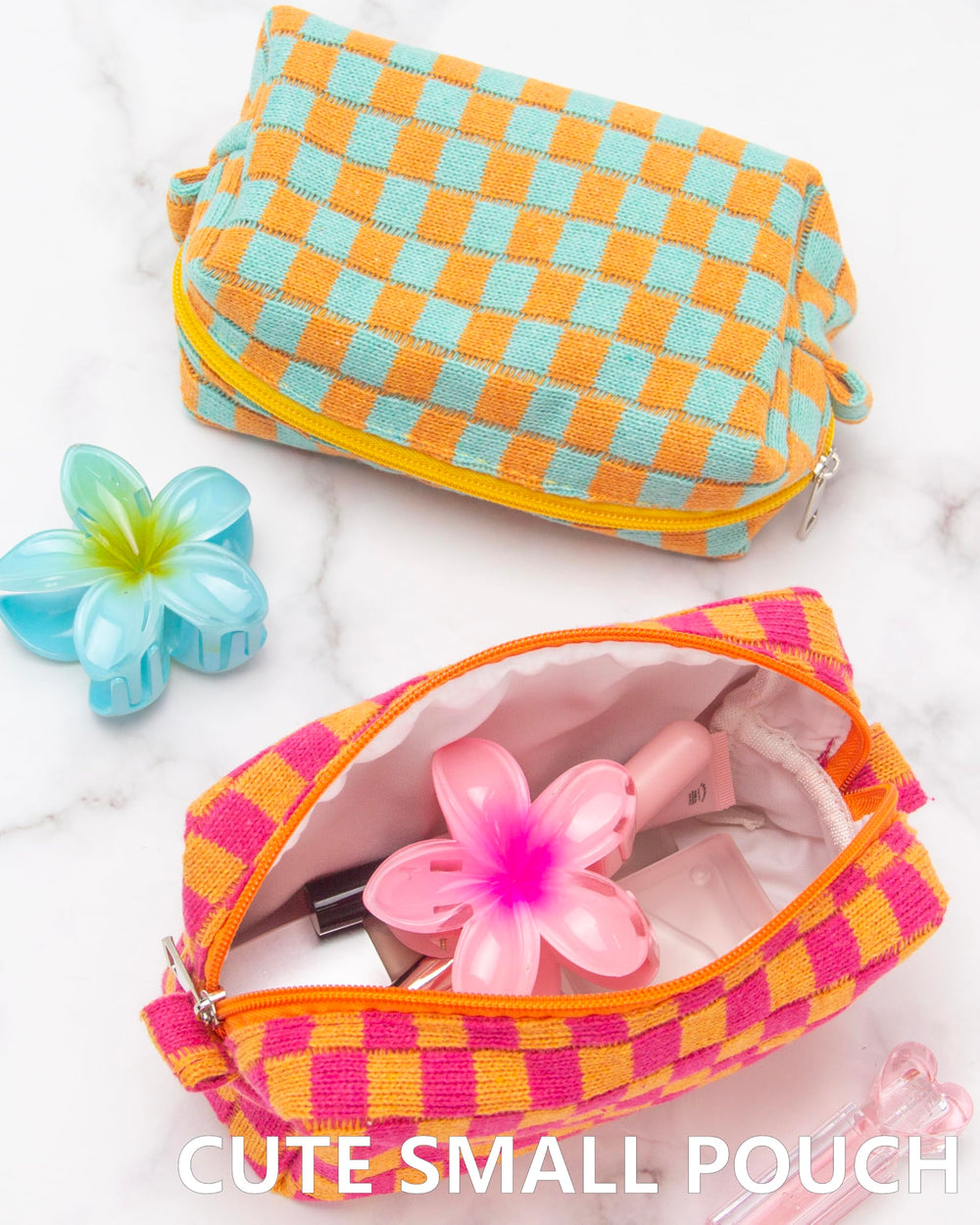 PAZIMIIK estuche maquillaje a cuadros regalo ideal para amigas.