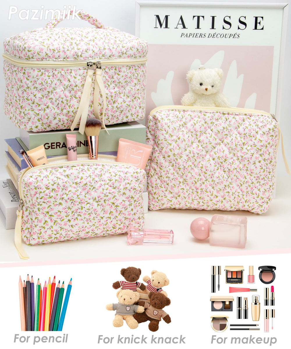 PAZIMIIK floral pink set complements looks while simplifying packing.