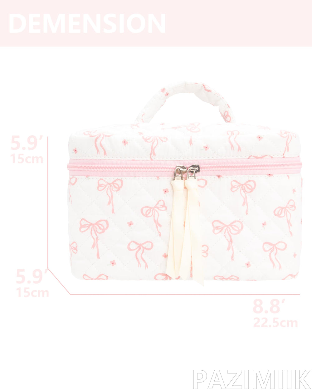 PAZIMIIK Quilted Makeup Bag soft texture close-up highlights comfortable daily use