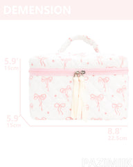 PAZIMIIK Quilted Makeup Bag soft texture close-up highlights comfortable daily use