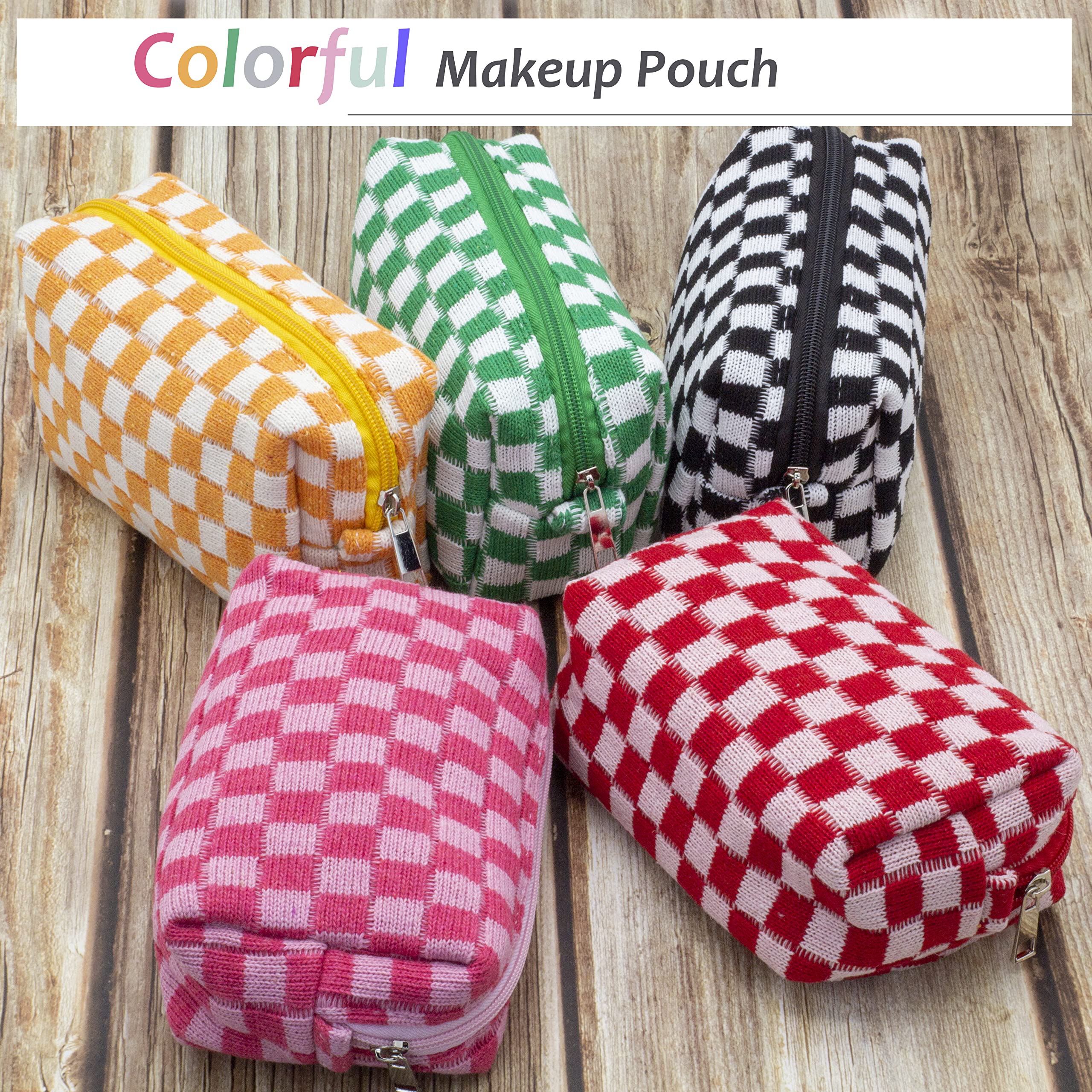 PAZIMIIK six-piece makeup bag set offers organized travel in a colorful pattern