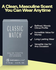 PB ParfumsBelcam Classic Match woody-heart-notes convey refined masculinity.